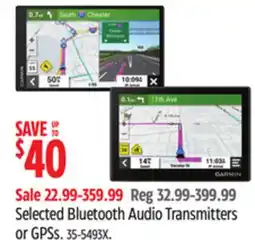 Canadian Tire Bluehive Selected Bluetooth Audio Transmitters or GPSs offer