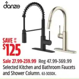 Canadian Tire Danze Selected Kitchen and Bathroom Faucets and Shower Column offer