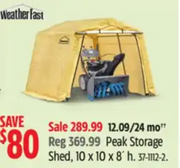 Canadian Tire Weather Fast Peak Storage Shed offer