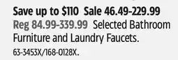 Canadian Tire Selected Bathroom Furniture and Laundry Faucets offer