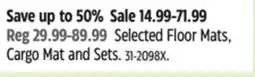 Canadian Tire Selected Floor Mats, Cargo Mat and Sets offer