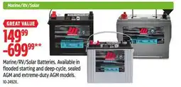 Canadian Tire Marine/RV/Solar Batteries offer