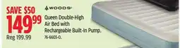 Canadian Tire Woods Queen Double-High Air Bed with Rechargeable Built-In Pump offer