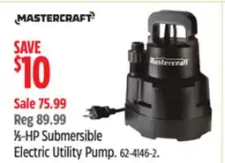 Canadian Tire Mastercraft 1⁄5-HP Submersible Electric Utility Pump offer