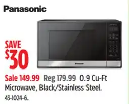 Canadian Tire Panasonic 0.9Cu-Ft Microwave, Black/Stainless Steel offer