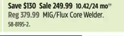Canadian Tire Mastercraft MIG/Flux Core Welder offer