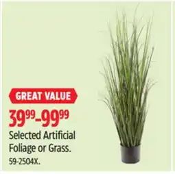 Canadian Tire Selected Artificial Foliage or Grass offer