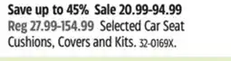 Canadian Tire Selected Car Seat Cushions, Covers and Kits offer