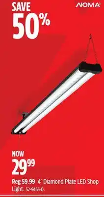 Canadian Tire Noma 4´ Diamond Plate LED Shop Light offer