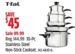 Canadian Tire T-fal 10-Pc Stainless-Steel Non-Stick Cookset offer