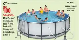 Canadian Tire hydroforce Steel Frame Pool with Ladder and Debris Cover offer