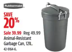 Canadian Tire Rubbermaid Animal-Resistant Garbage Can offer