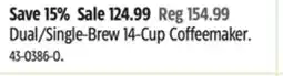 Canadian Tire Dual/Single-Brew 14-Cup Coffeemaker offer