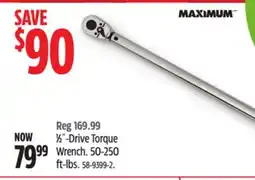 Canadian Tire Maximum 1⁄2˝-Drive Torque Wrench offer