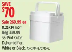 Canadian Tire 35-Pint Cube Dehumidifier, White or Black offer