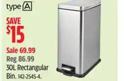 Canadian Tire Type A 30L Rectangular Bin offer
