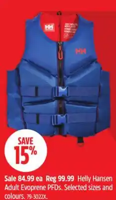 Canadian Tire Helly Hansen Adult Evoprene PFDs offer