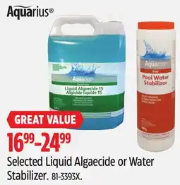Canadian Tire Aquarius Selected Liquid Algaecide or Water Stabilizer offer