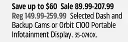 Canadian Tire Reload Selected Dash and Backup Cams or Orbit C100 Portable Infotainment Display offer