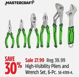 Canadian Tire Mastercraft High-Visibility Pliers and Wrench Set offer