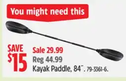 Canadian Tire Econo Kayak Paddle, 84˝ offer