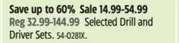 Canadian Tire Mastercraft Selected Drill and Driver Sets offer