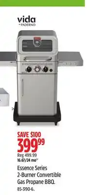 Canadian Tire Vida by PADERNO Essence Series 2-Burner Convertible Gas Propane BBQ offer