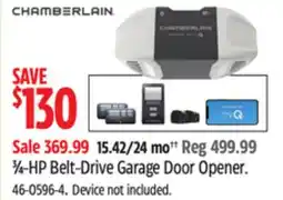 Canadian Tire Chamberlain 3⁄4-HP Belt-Drive Garage Door Opener offer
