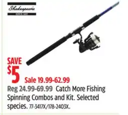 Canadian Tire Shakespeare Catch More Fishing Spinning Combos and Kit offer