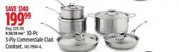 Canadian Tire Lagostina 10-Pc 3-Ply Commerciale Clad Cookset offer