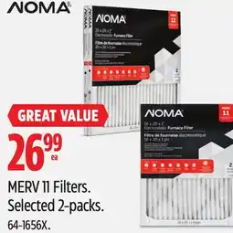 Canadian Tire Noma MERV 11 Filters offer
