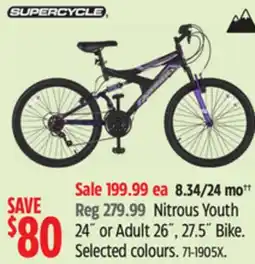 Canadian Tire Supercycle Nitrous Youth 24˝ or Adult 26˝, 27.5˝ Bike offer