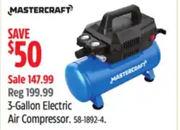 Canadian Tire Mastercraft 3-Gallon Electric Air Compressor offer