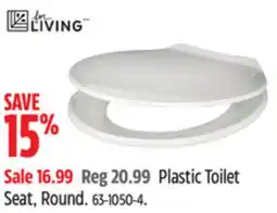 Canadian Tire For Living Plastic Toilet Seat, Round offer