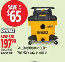 Canadian Tire Dewalt 34L Stealthsonic Quiet Wet/Dry Vac offer