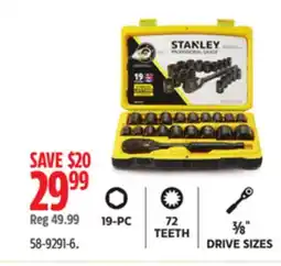 Canadian Tire Stanley Professional Grade Black Chrome Socket Set offer