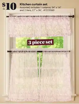 Giant Tiger Kitchen curtain set offer