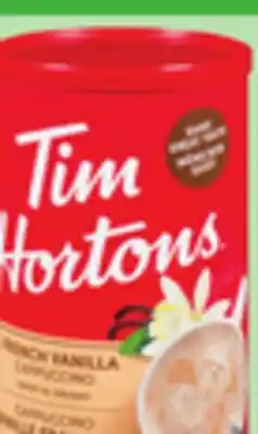 Giant Tiger Tim Hortons French vanilla cappuccino offer