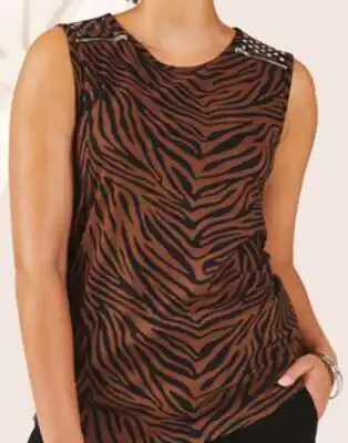 Giant Tiger Printed top with shoulder detail offer