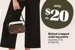 Giant Tiger Belted cropped wide leg pants offer