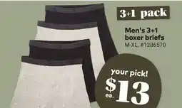 Giant Tiger Men's 3+1 boxer briefs offer