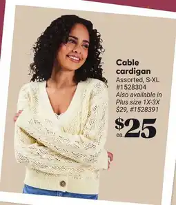 Giant Tiger Cable cardigan offer
