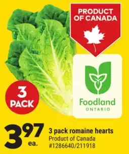 Giant Tiger 3 pack romaine hearts offer
