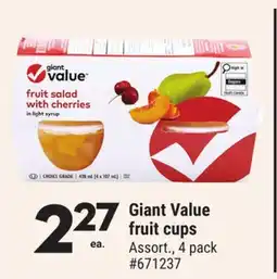 Giant Tiger Giant Value fruit cups offer