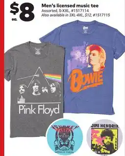 Giant Tiger Men's licensed music tee offer