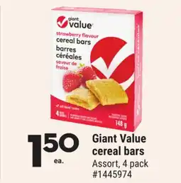Giant Tiger Giant Value cereal bars offer