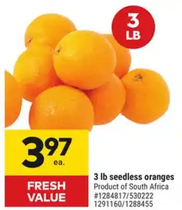 Giant Tiger 3 lb seedless oranges offer