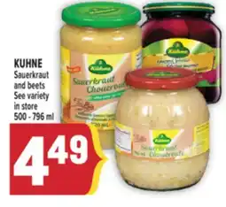 Marché Adonis KUHNE Sauerkraut and beets offer