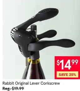 Kitchen Stuff Plus Rabbit Original Lever Corkscrew offer