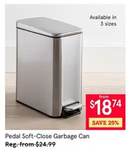 Kitchen Stuff Plus Pedal Soft-Close Garbage Can offer